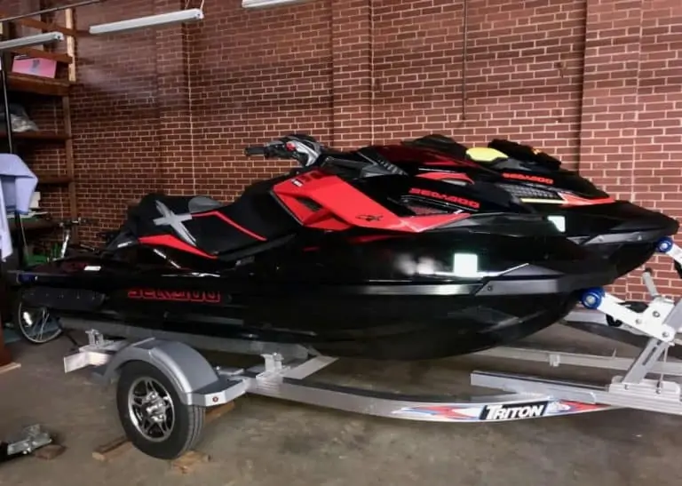 Sea Doos on a dual aluminum trailer