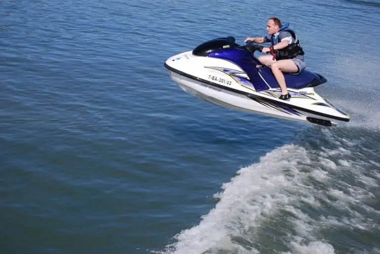 Photo of jet ski jumping showing the dangers of jet skis