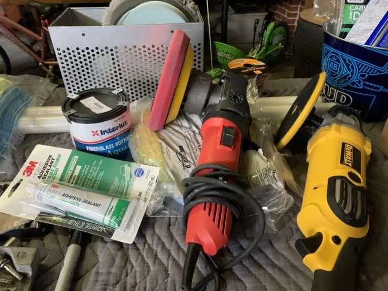 Repairing scratches or gel coat cracks requires tools and materials