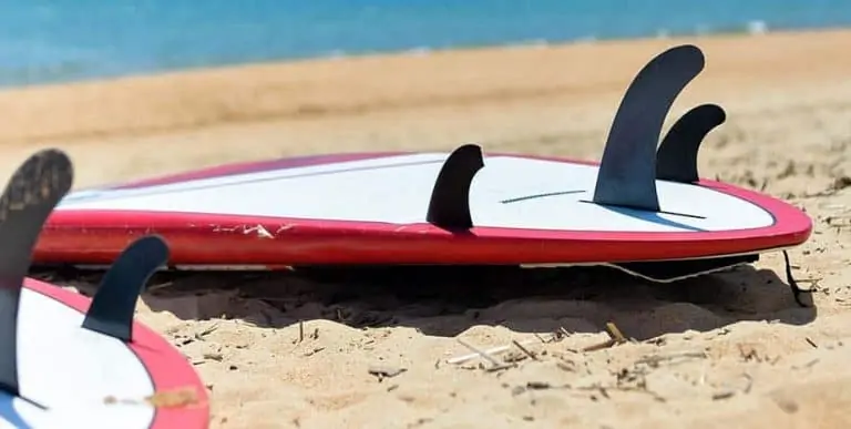 Two fin paddle board on beaxh