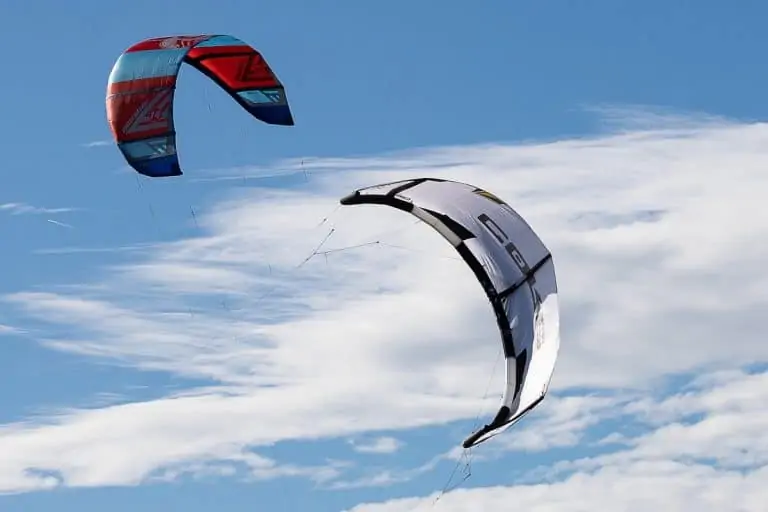 Kites used in both kiteboarding and kitesurfing