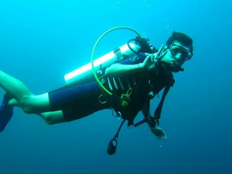 Scuba is a great form of exercise as this diver shows